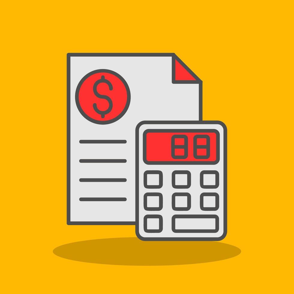 Calculator Filled Shadow Icon vector