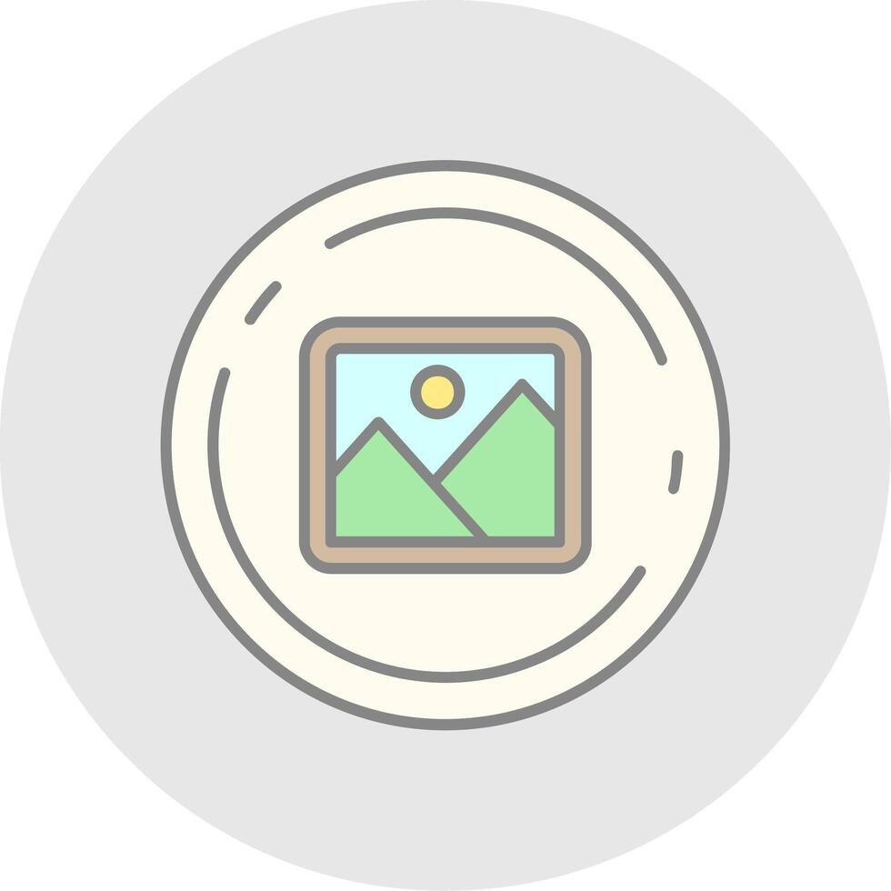 Image Line Filled Light Circle Icon vector