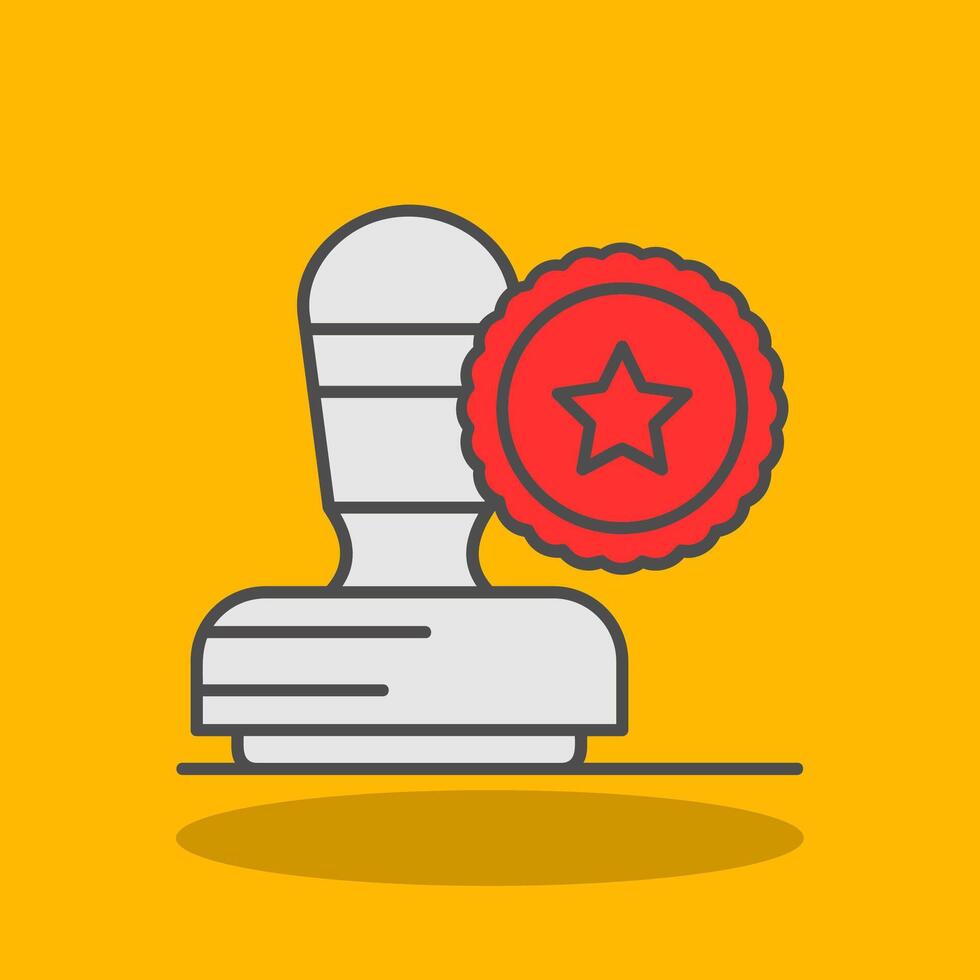 Stamp Filled Shadow Icon vector