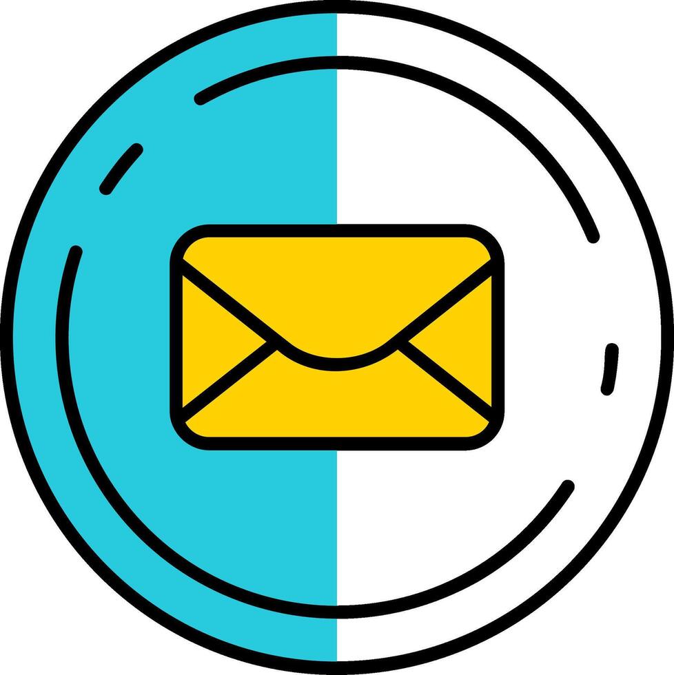 Email Filled Half Cut Icon vector