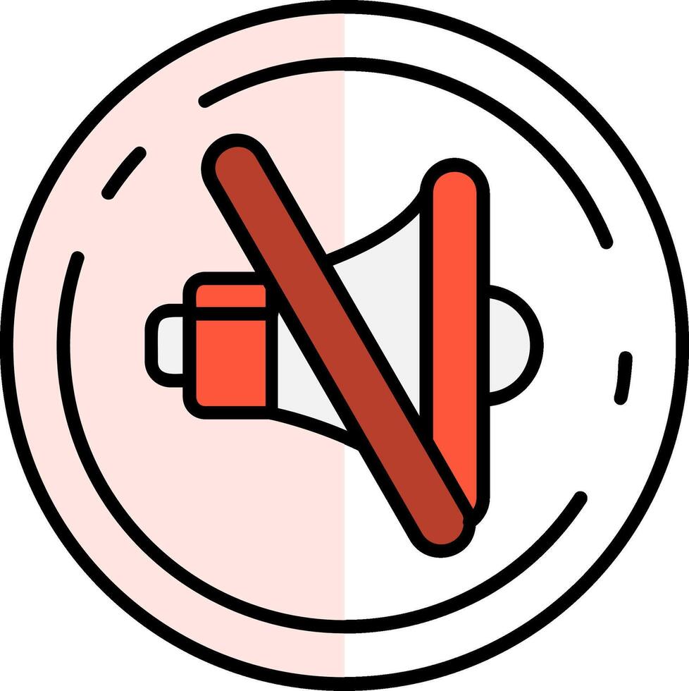 Mute Filled Half Cut Icon vector