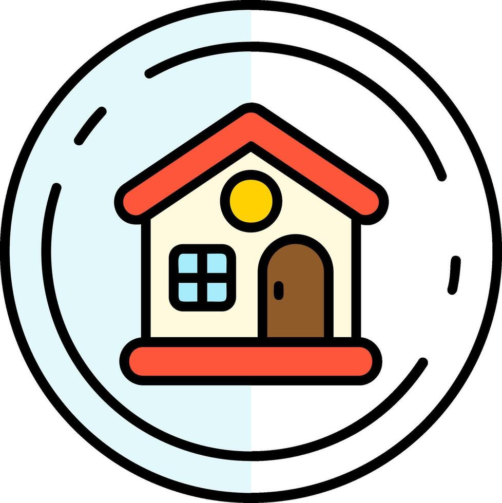 Home Filled Half Cut Icon vector