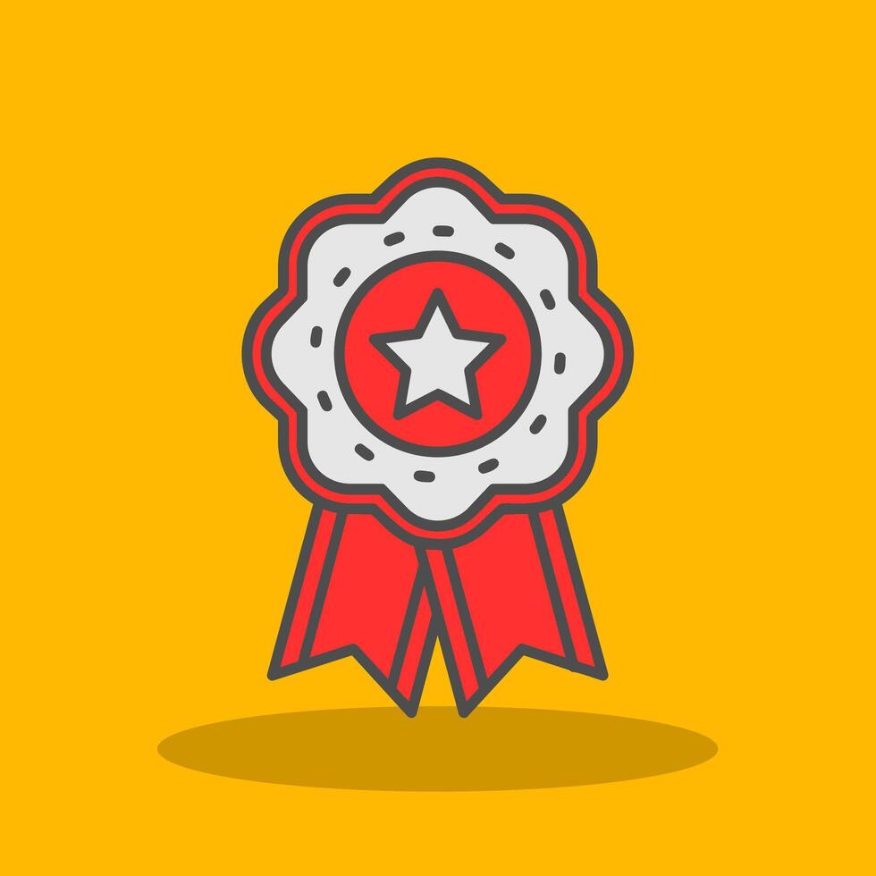 Medal Filled Shadow Icon vector