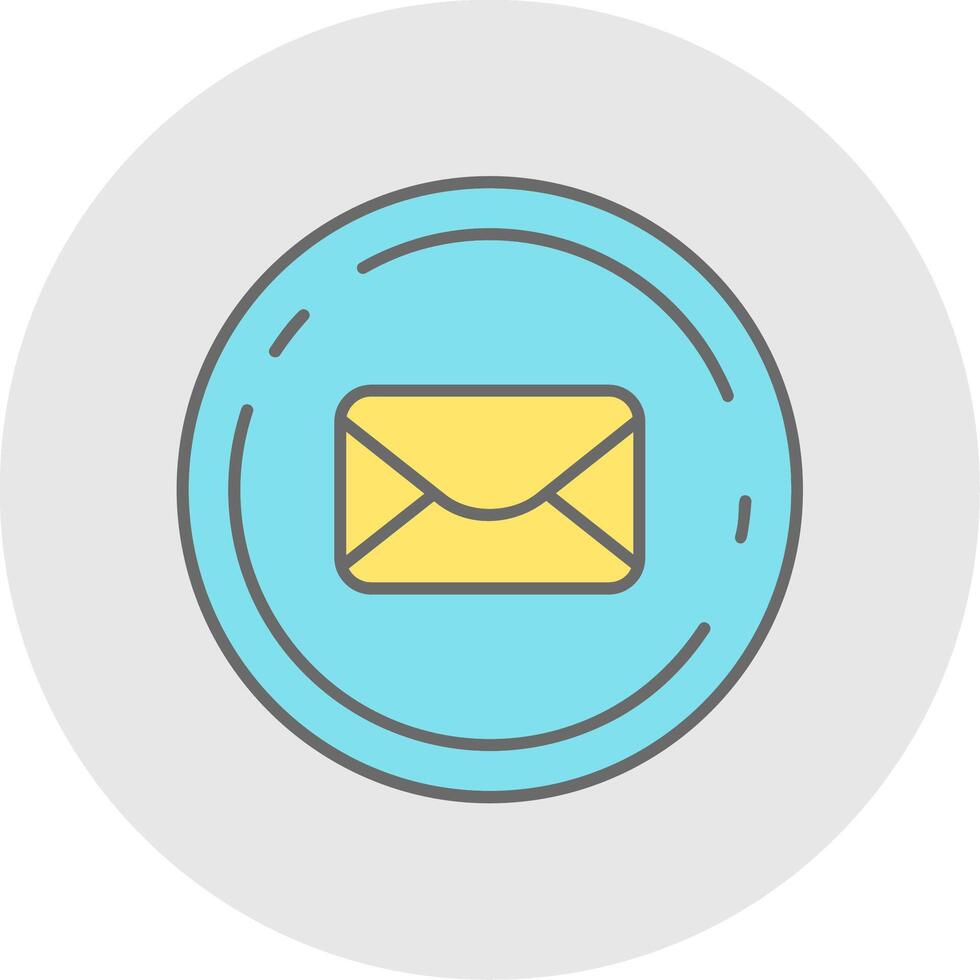 Email Line Filled Light Circle Icon vector