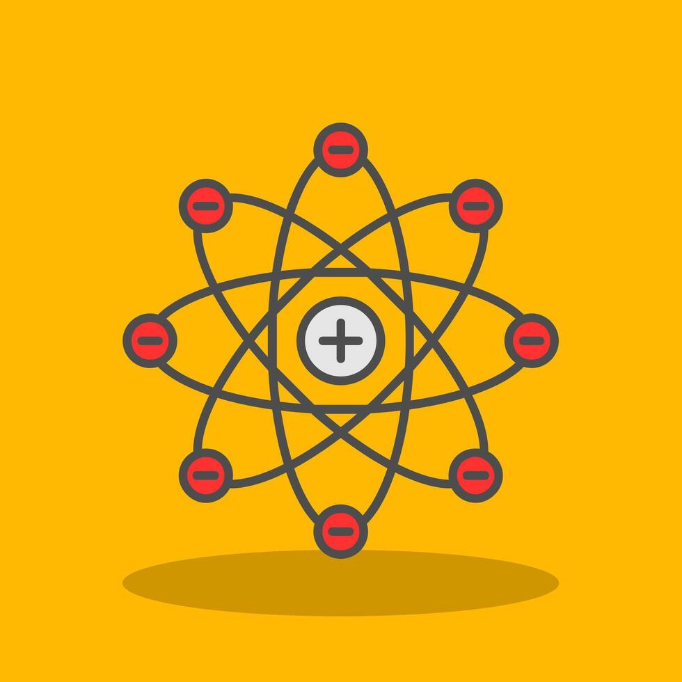 Atom Filled Shadow Icon vector