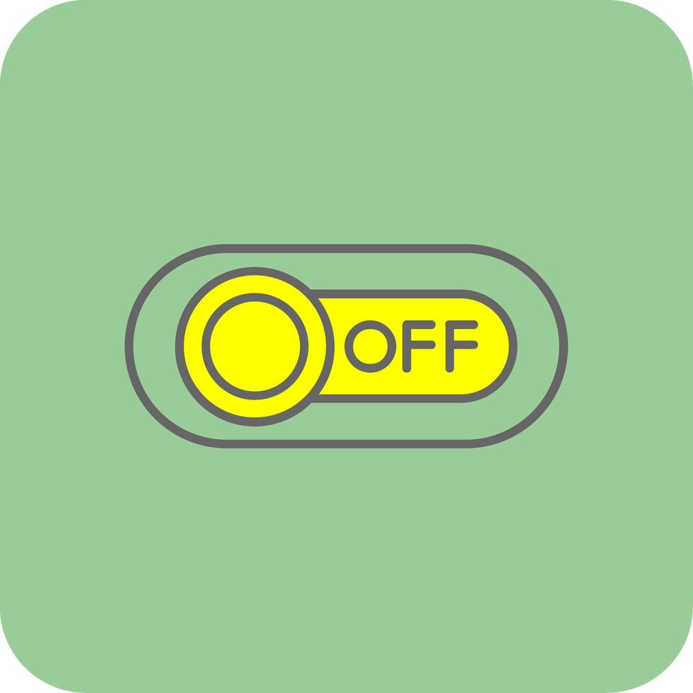 Off Filled Yellow Icon vector