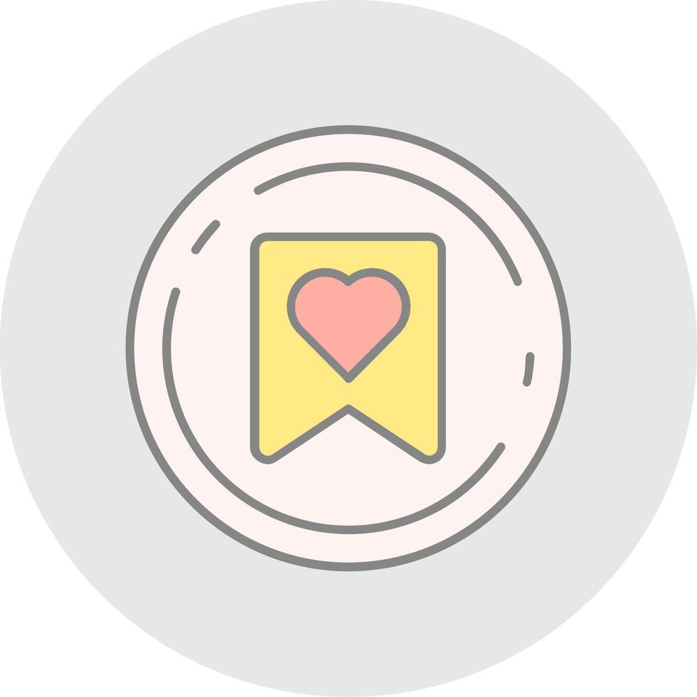 Favourite Line Filled Light Circle Icon vector