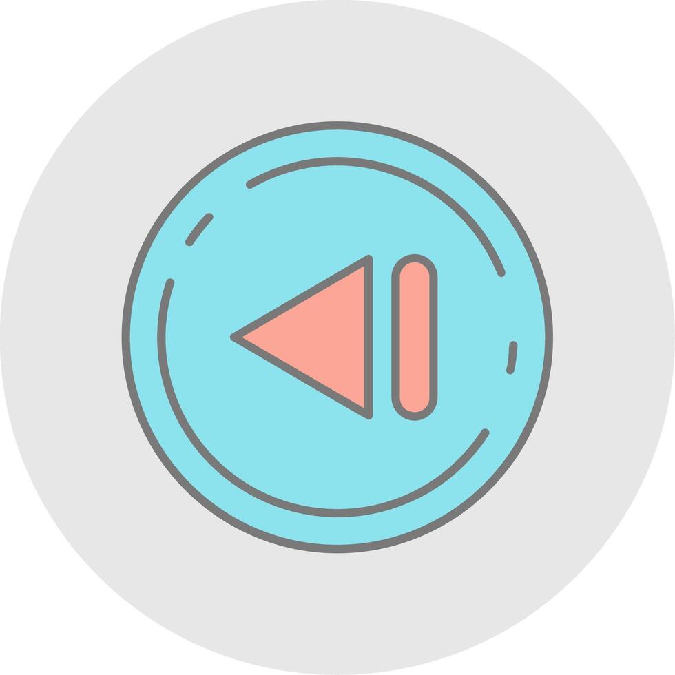 Previous Line Filled Light Circle Icon vector