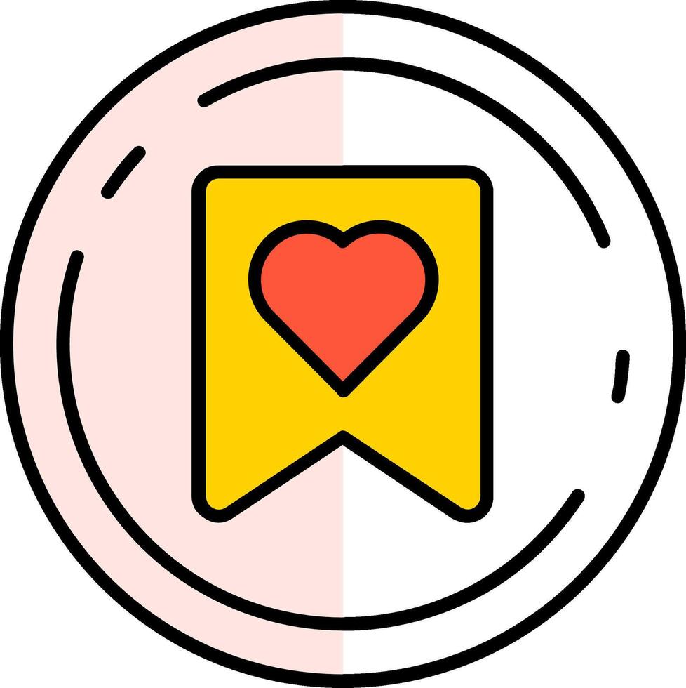 Favourite Filled Half Cut Icon vector