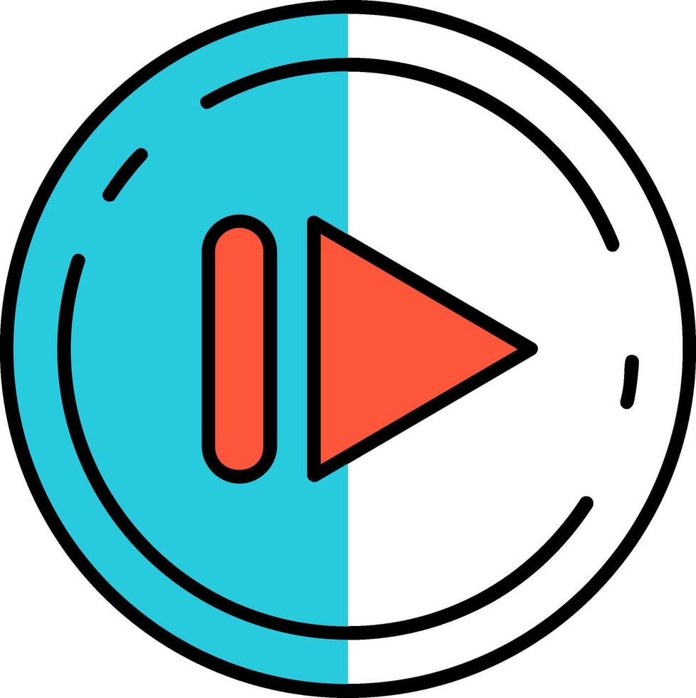 Next Filled Half Cut Icon vector