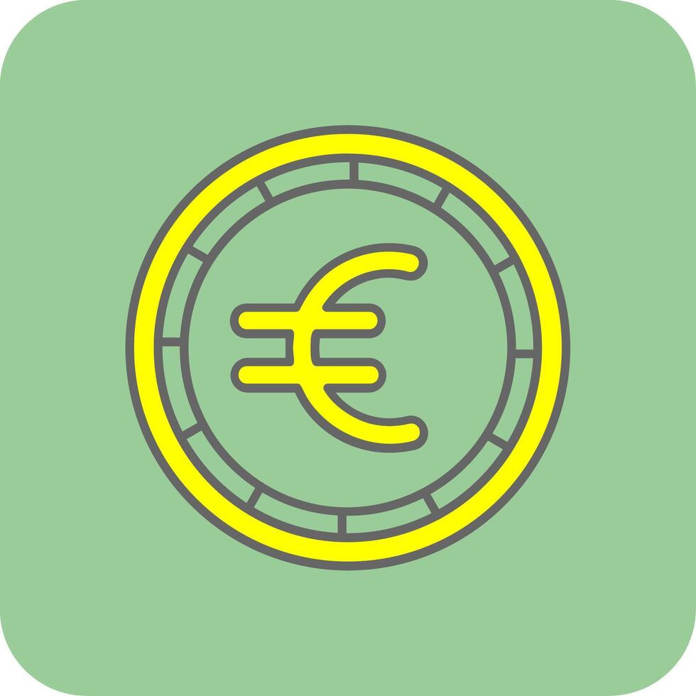 Euro Filled Yellow Icon vector