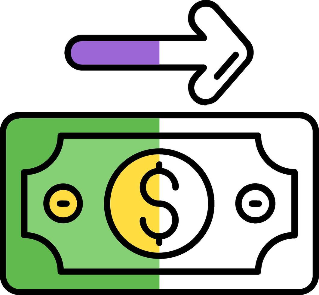 Payment Filled Half Cut Icon vector