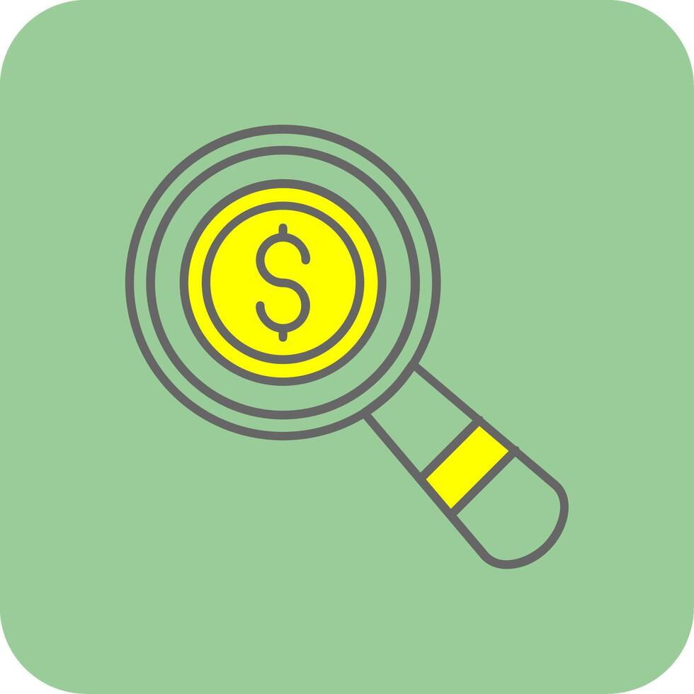 Magnifier Filled Yellow Icon vector