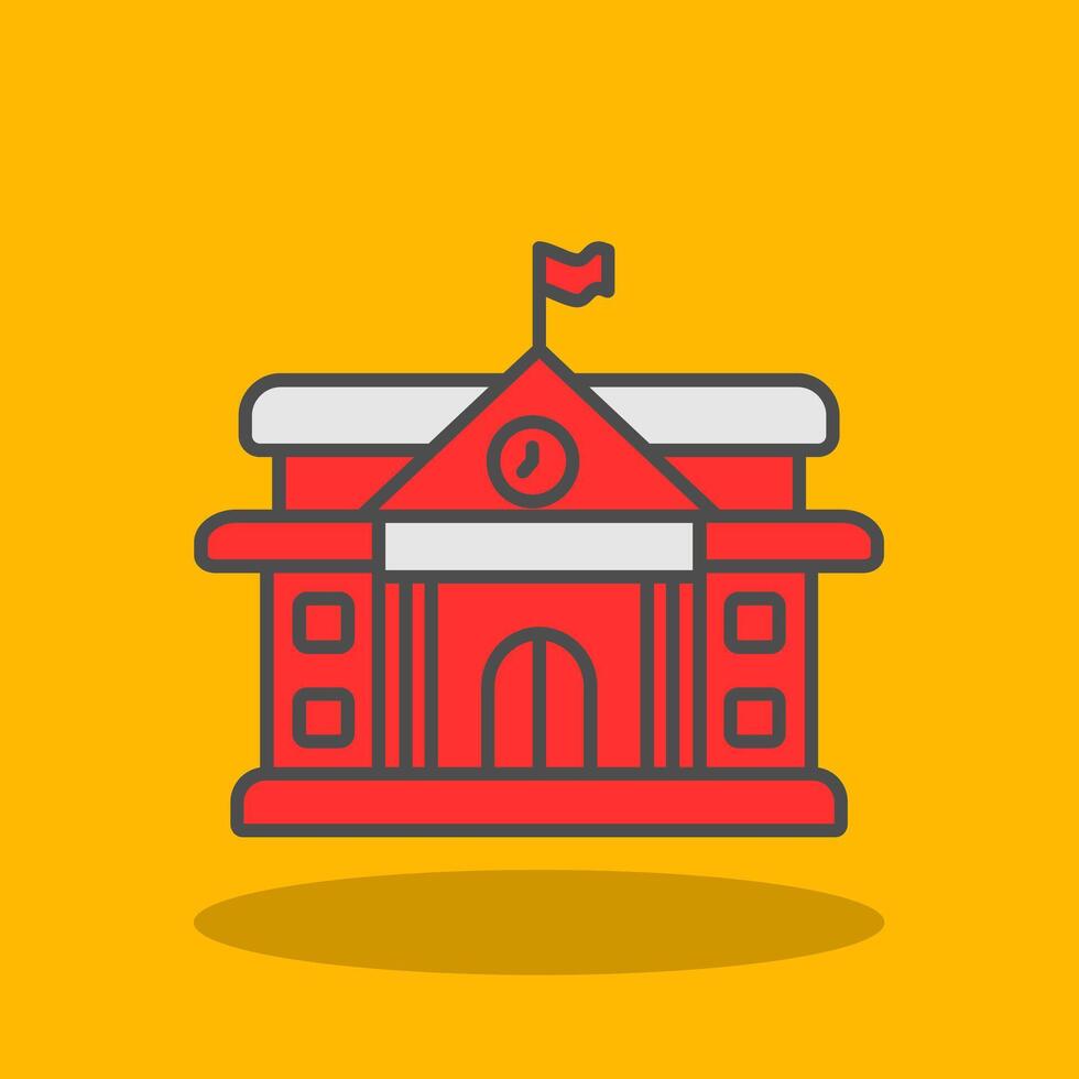 College Filled Shadow Icon vector