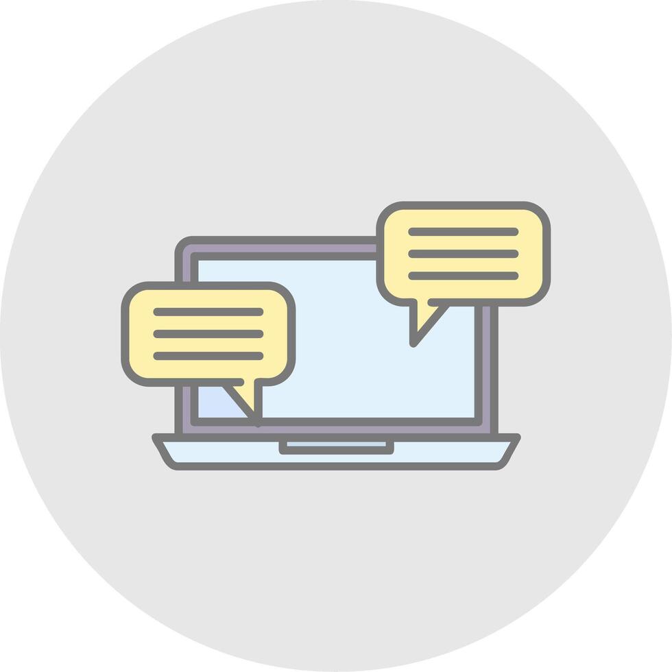 Chatting Line Filled Light Circle Icon vector