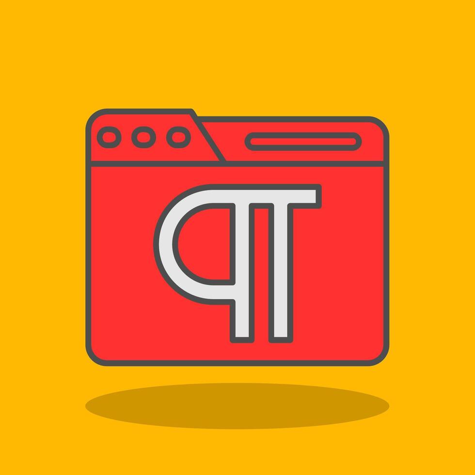 Paragraph Filled Shadow Icon vector