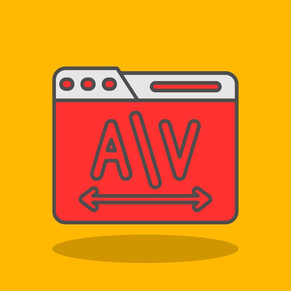 Kerning Filled Shadow Icon vector