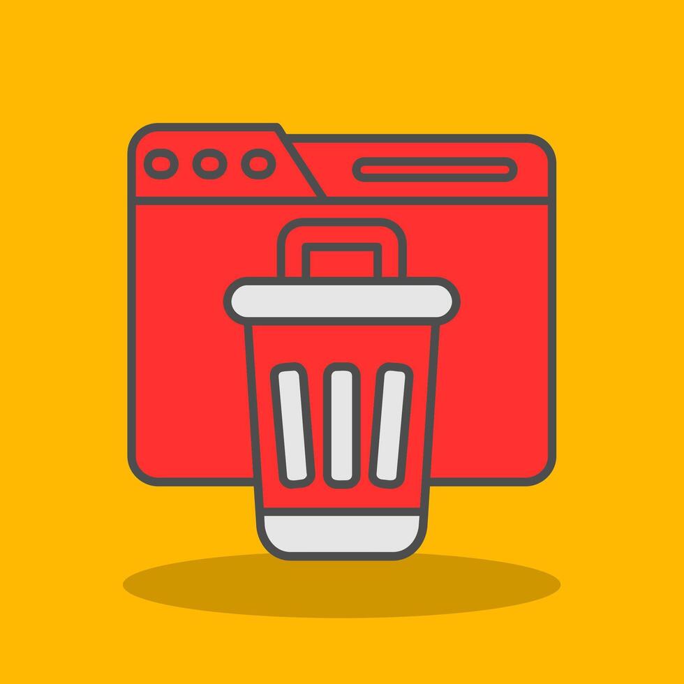 Bin Filled Shadow Icon vector