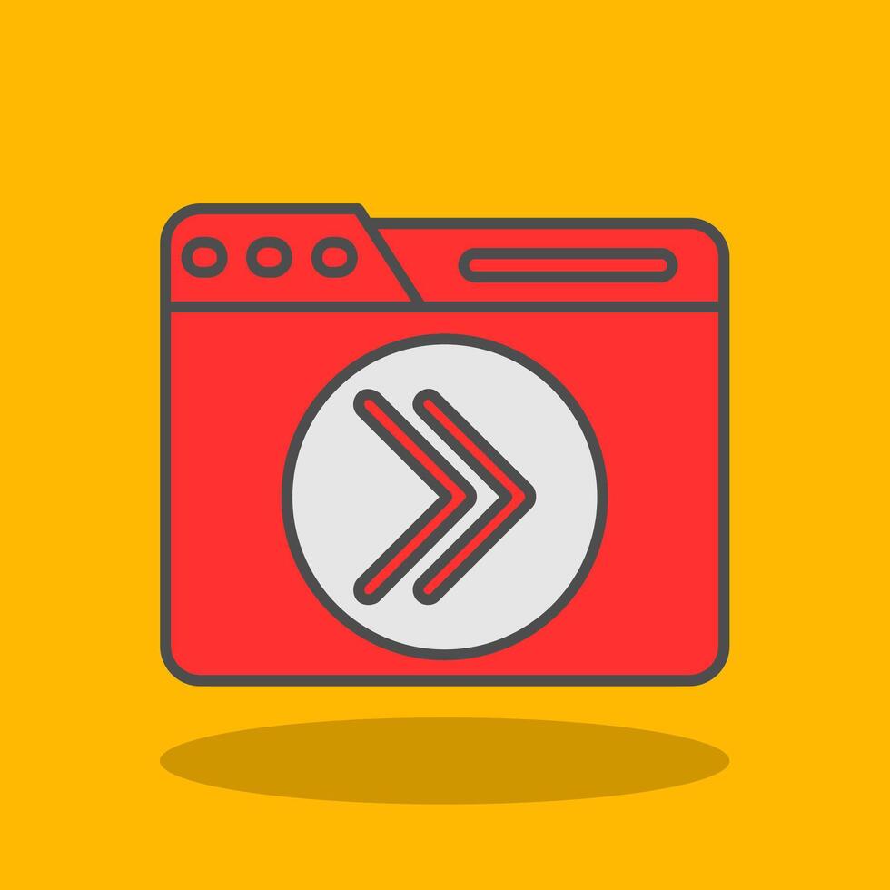 Next Filled Shadow Icon vector