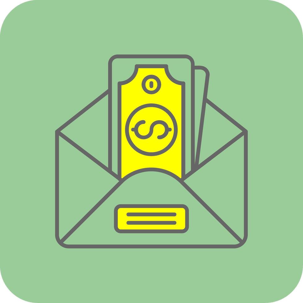 Envelope Filled Yellow Icon vector