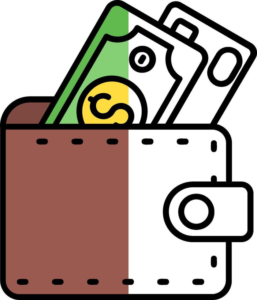Wallet Filled Half Cut Icon vector