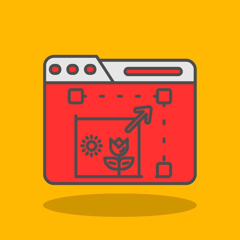 Resize Filled Shadow Icon vector