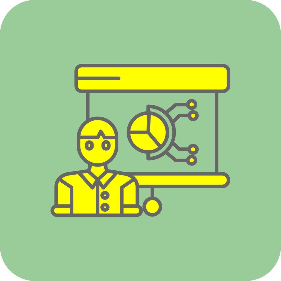 Presentation Filled Yellow Icon vector