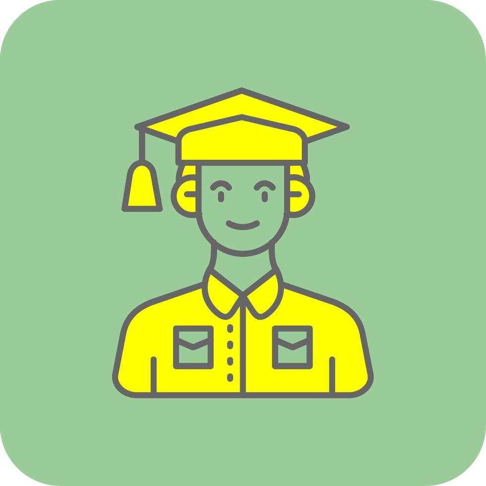 Student Filled Yellow Icon vector