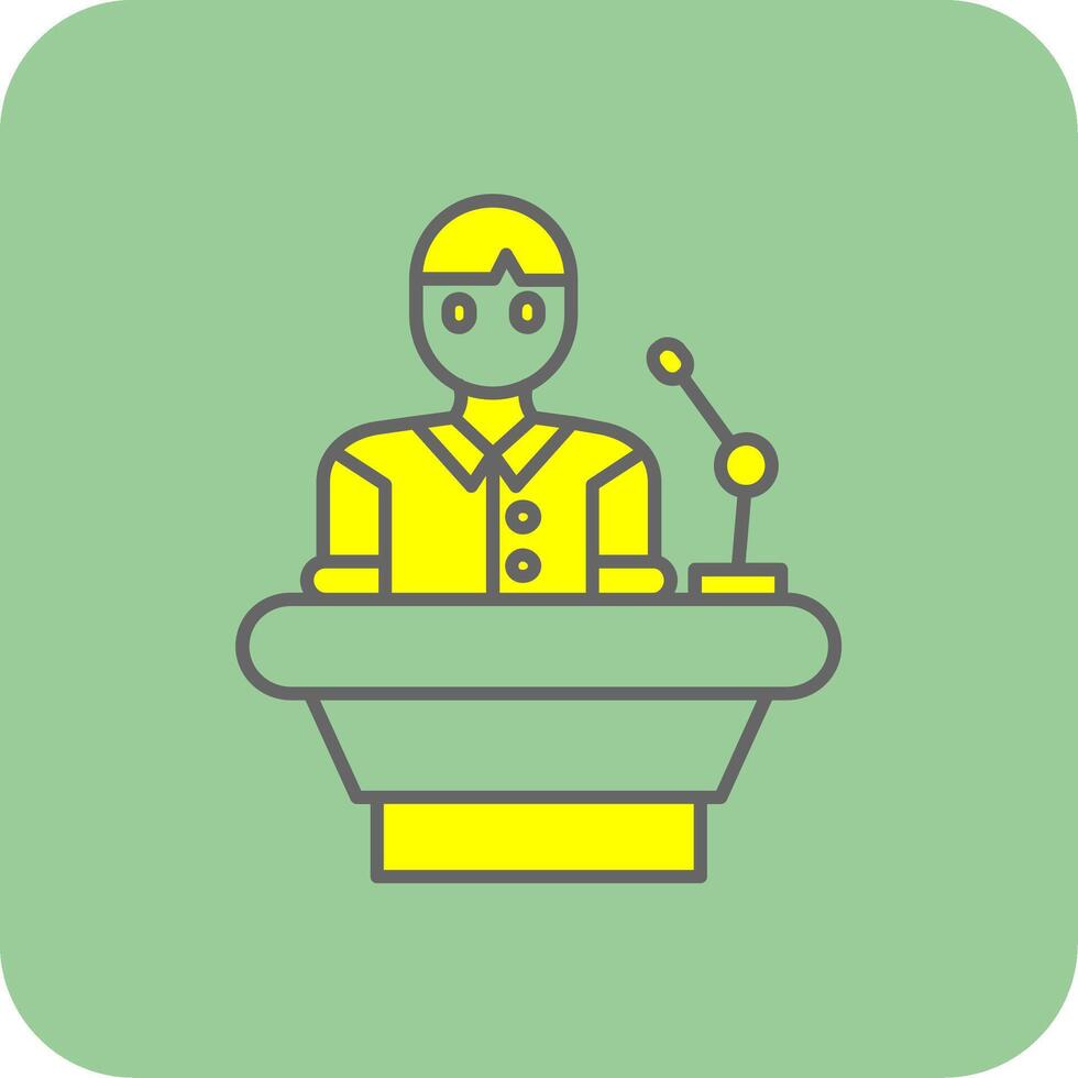 Lecturer Filled Yellow Icon vector