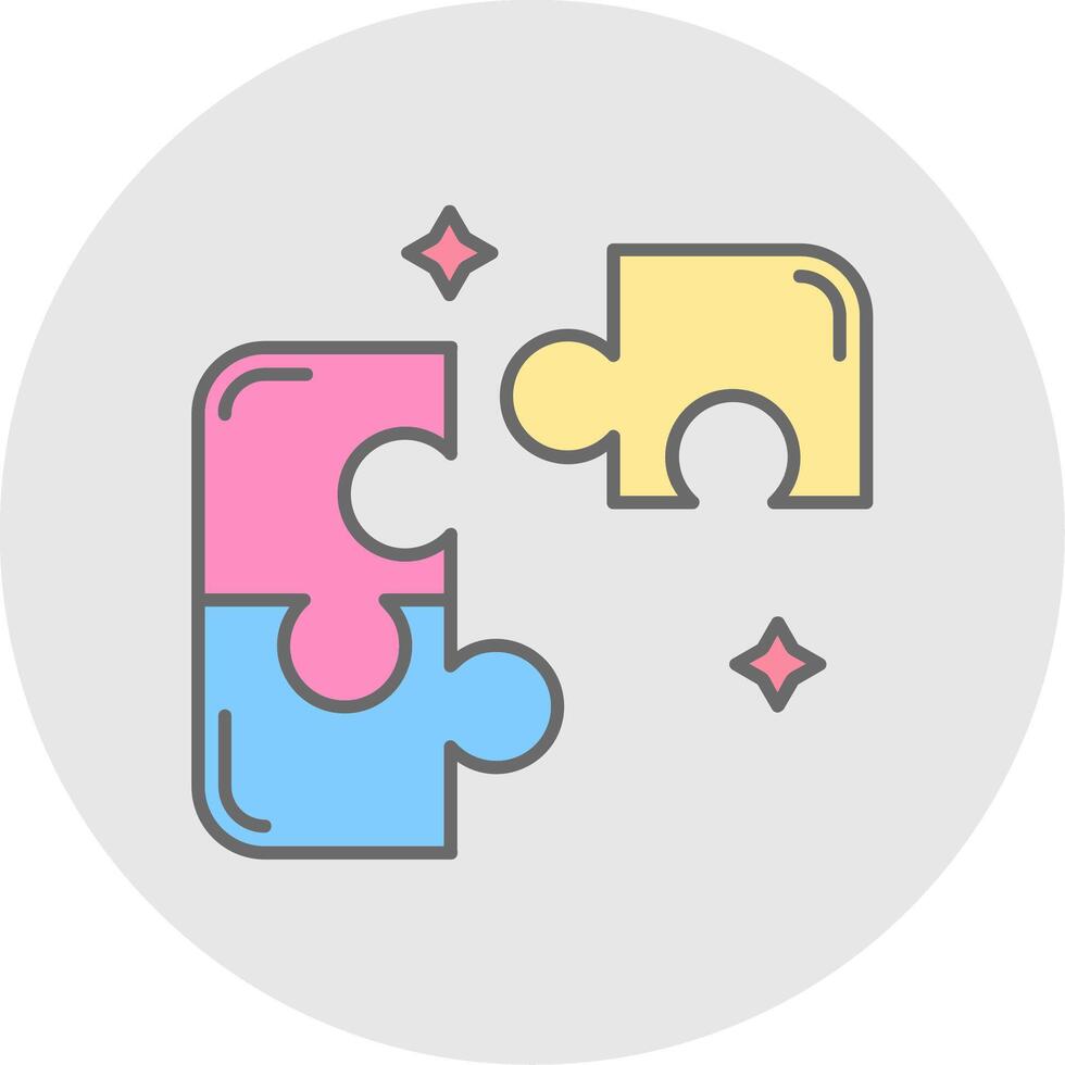 Puzzle Line Filled Light Circle Icon vector