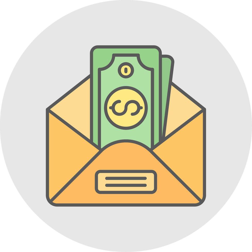 Envelope Line Filled Light Circle Icon vector