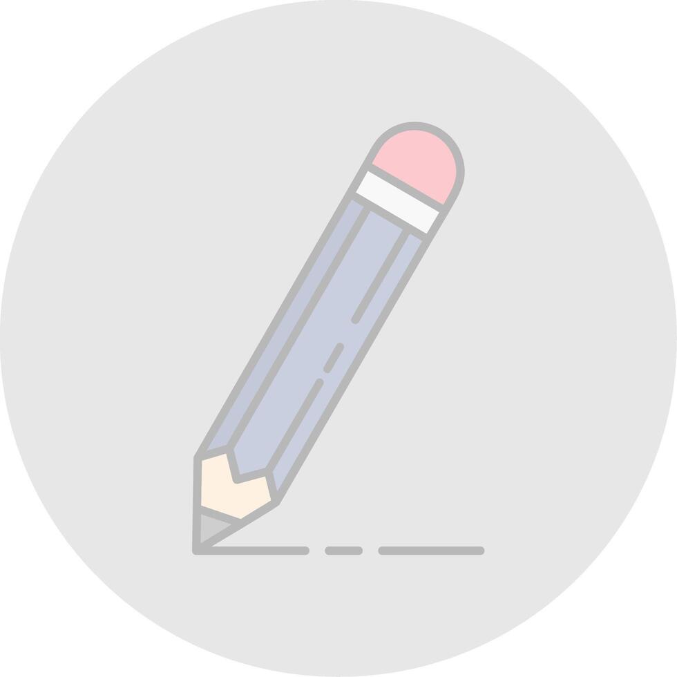 Pencil Line Filled Light Circle Icon vector