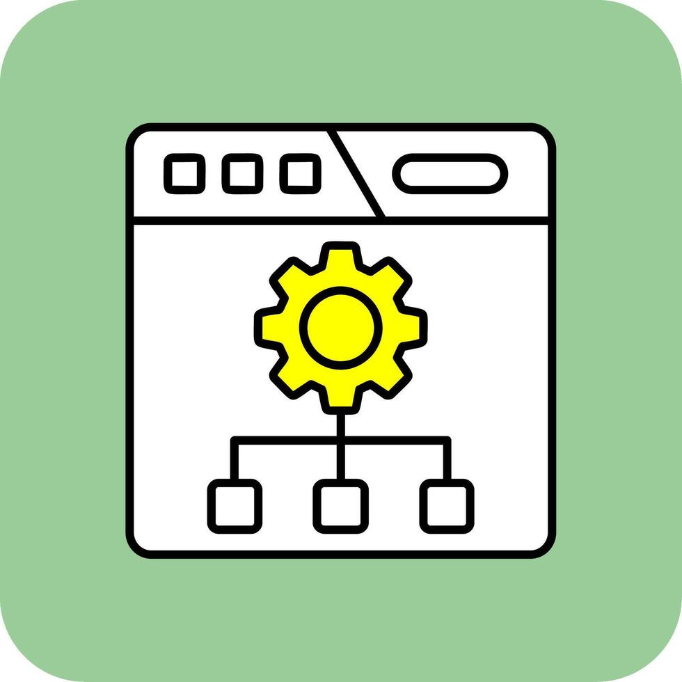 Setting Filled Yellow Icon vector