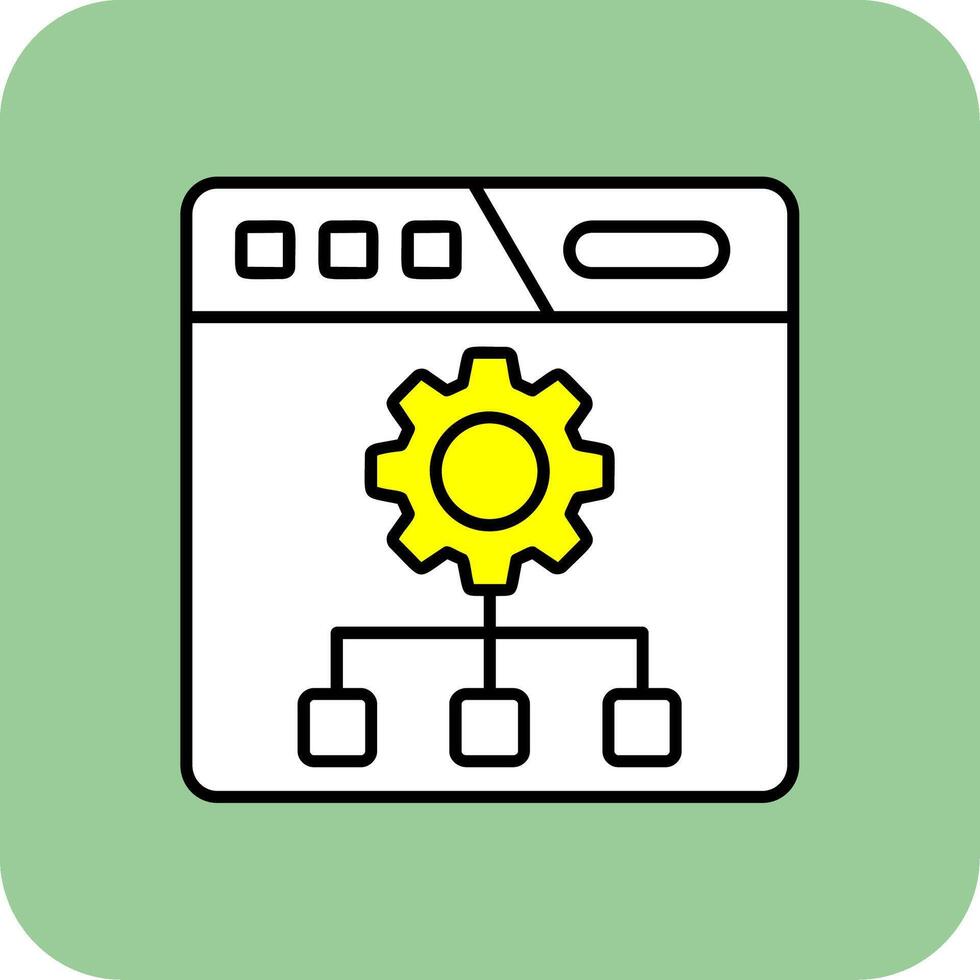 Setting Filled Yellow Icon vector