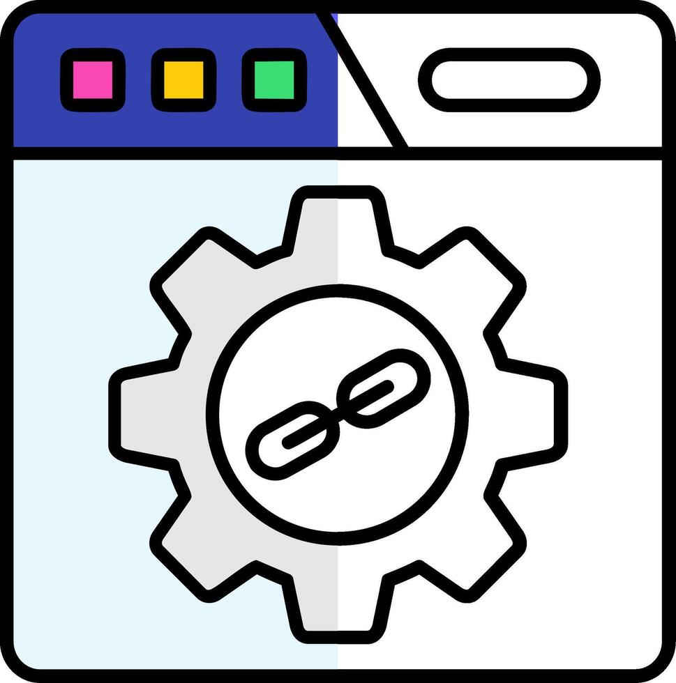 Backlink Filled Half Cut Icon vector