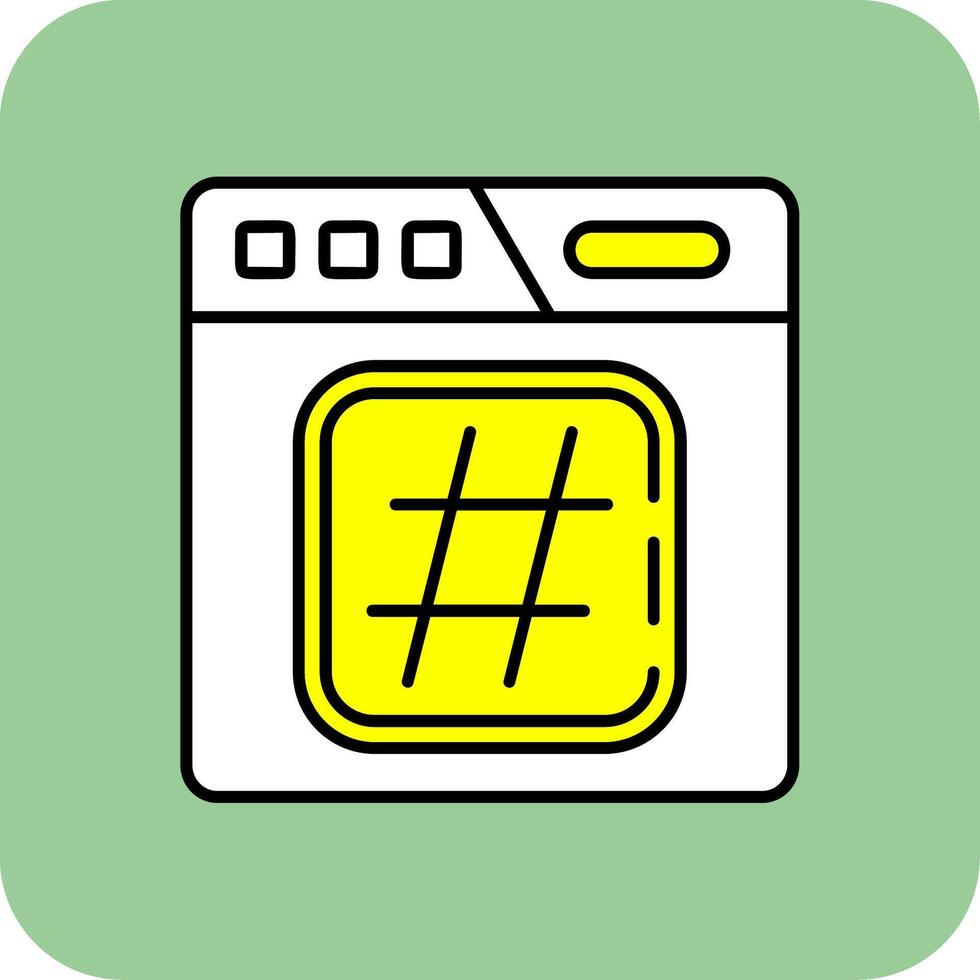 Hashtag Filled Yellow Icon vector