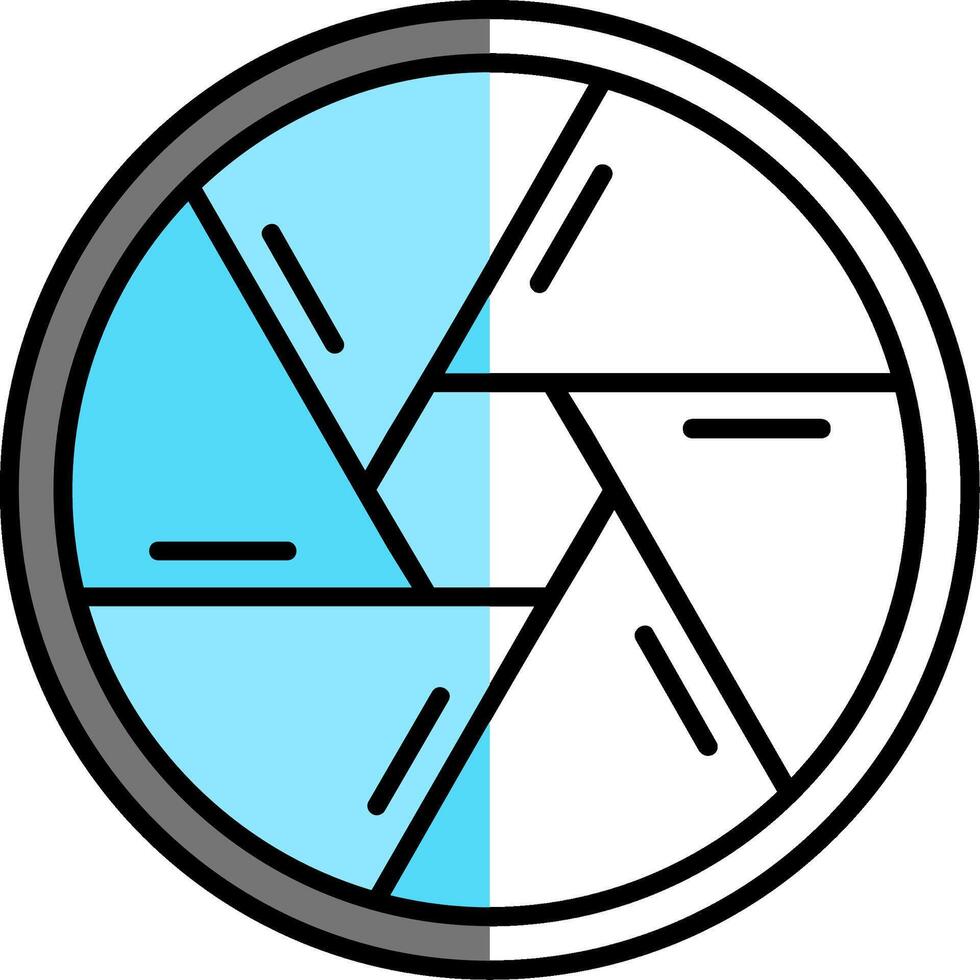 Shutter Filled Half Cut Icon vector