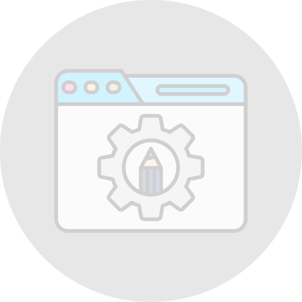 Settings Line Filled Light Circle Icon vector