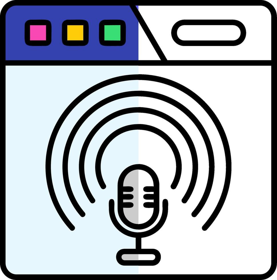 podcast Filled Half Cut Icon vector
