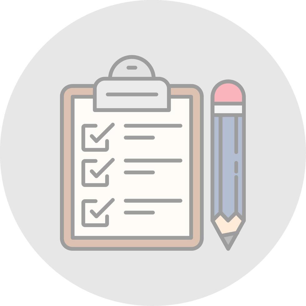 Exam Line Filled Light Circle Icon vector