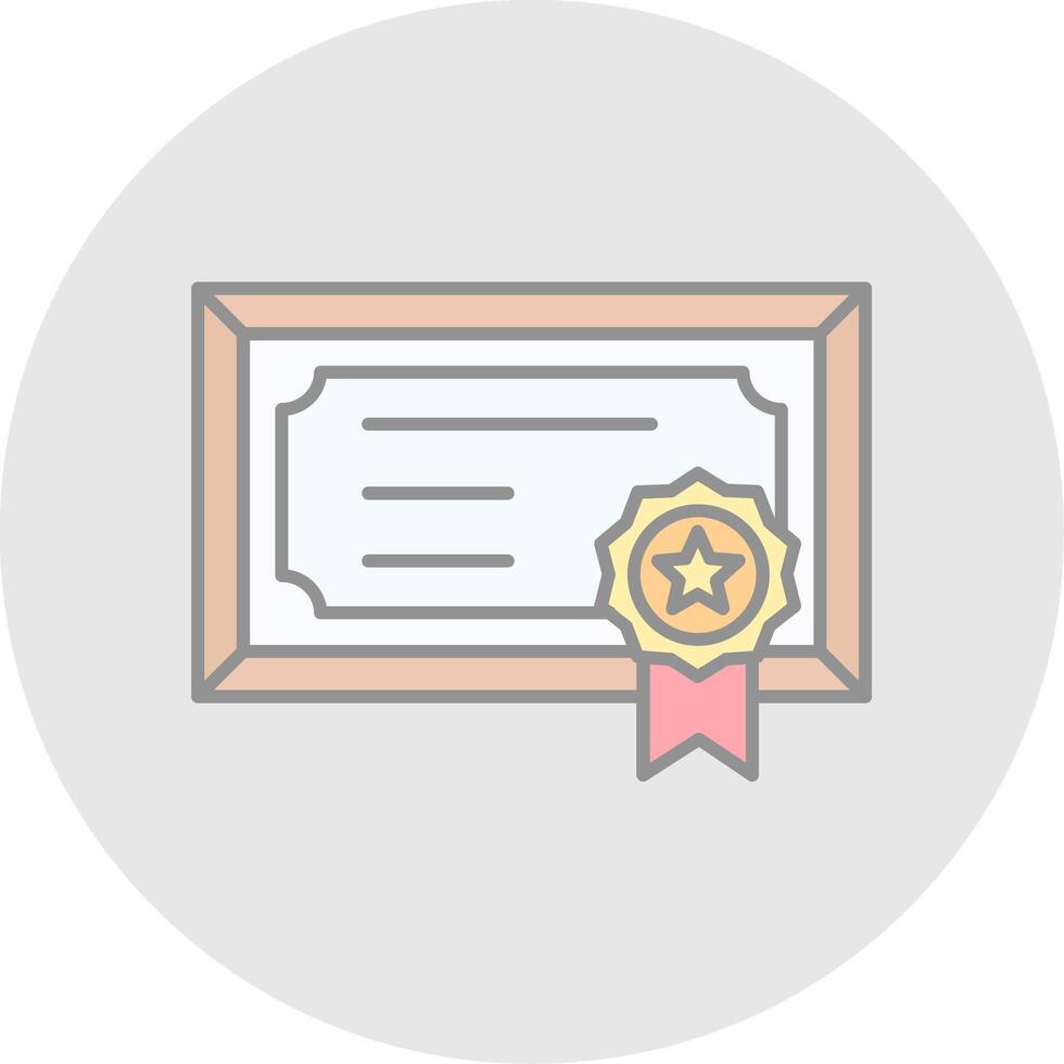 Certificate Line Filled Light Circle Icon vector