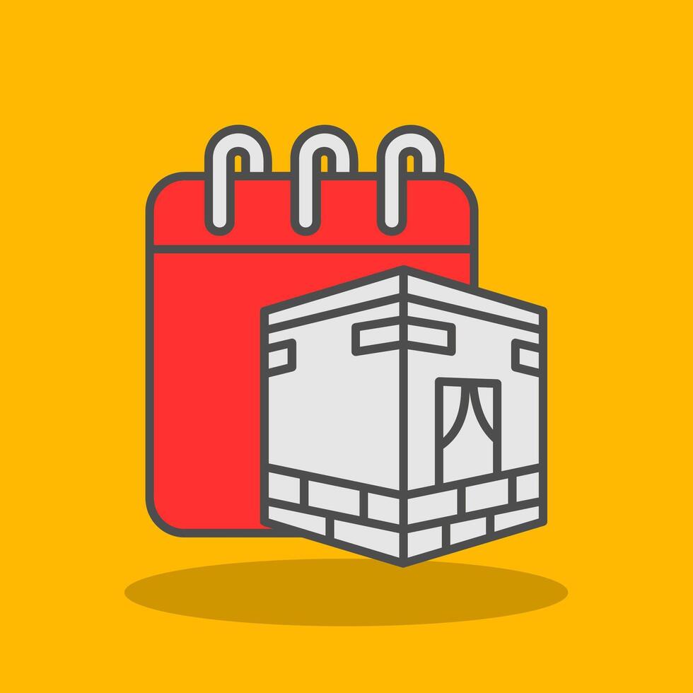 Hajj Filled Shadow Icon vector