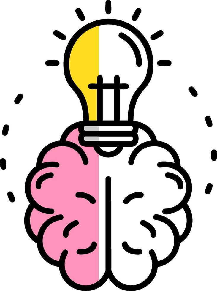 Brainstroming Filled Half Cut Icon vector
