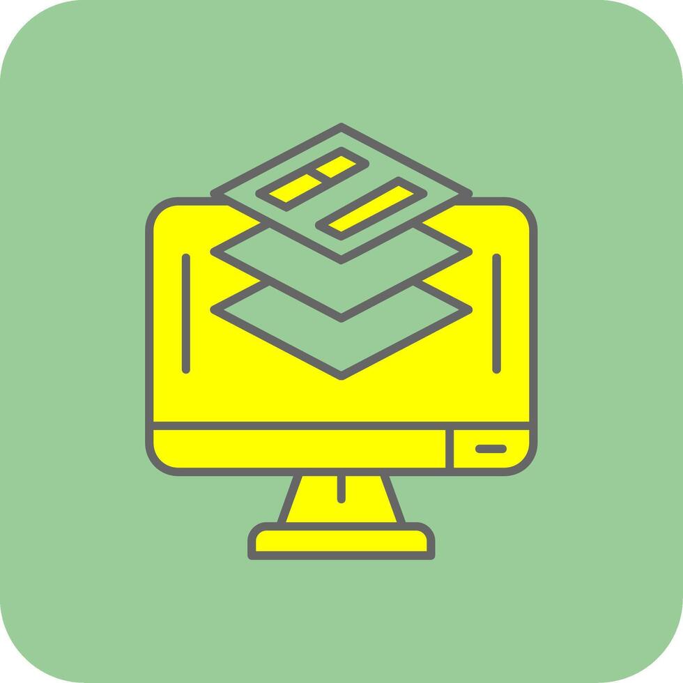 Layer Filled Yellow Icon vector