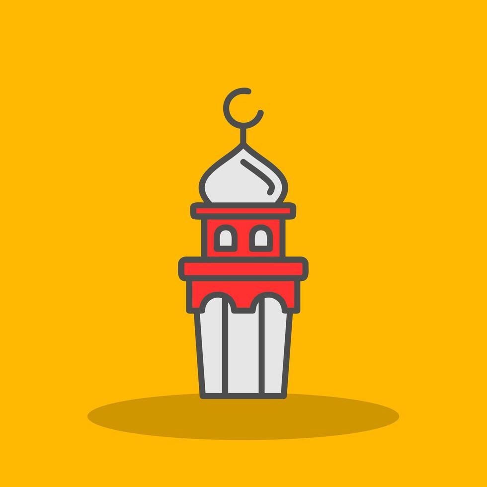 Minaret Filled Shadow Icon vector