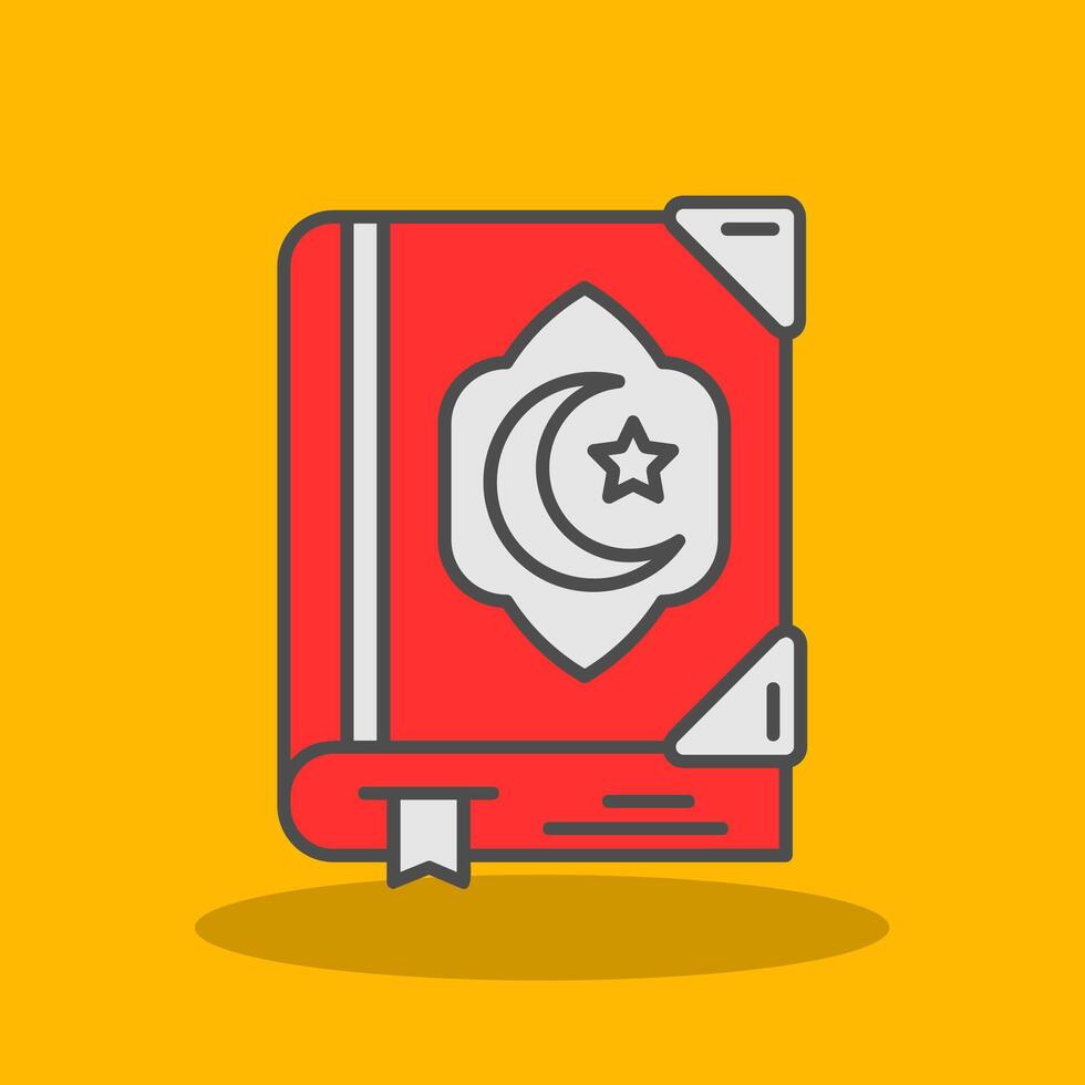Quran Filled Shadow Icon vector