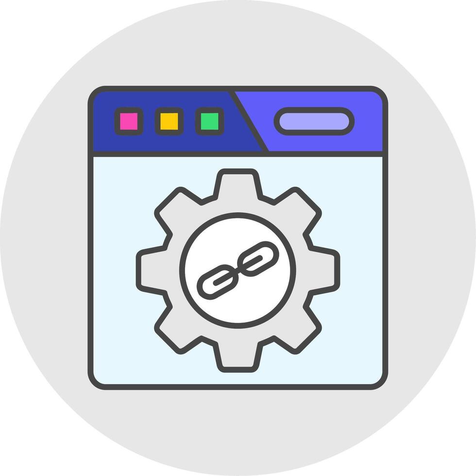 Backlink Line Filled Light Circle Icon vector