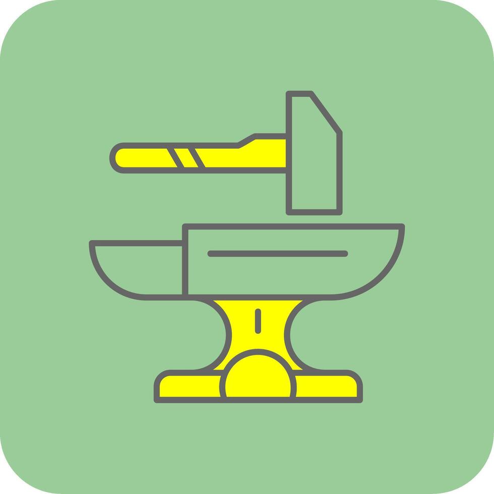 Hammer Filled Yellow Icon vector