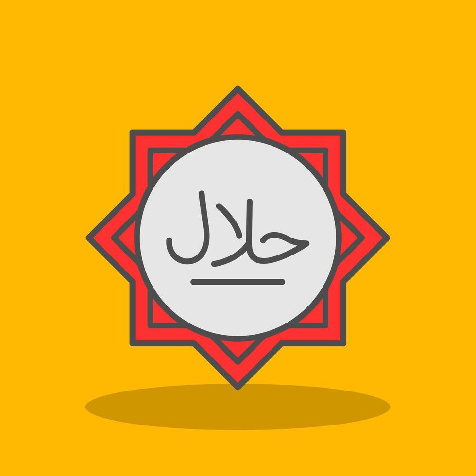 Halal Filled Shadow Icon vector