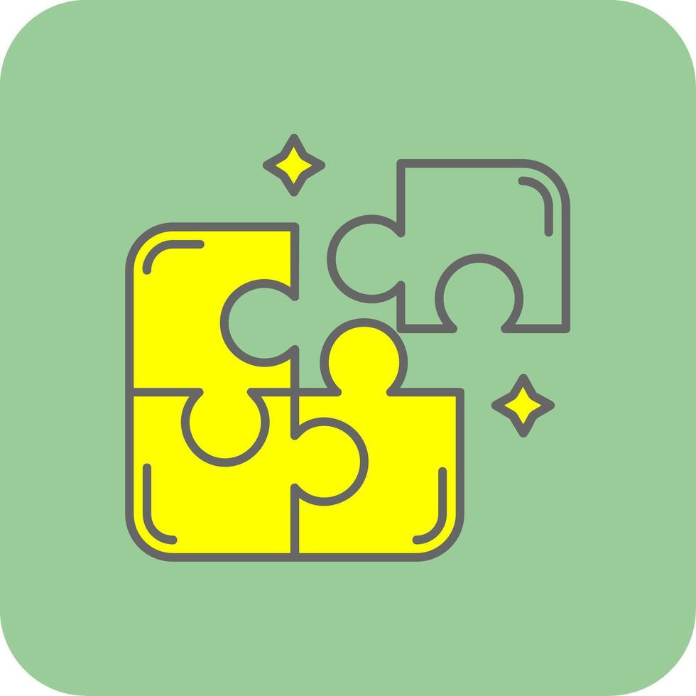 Puzzle Filled Yellow Icon vector